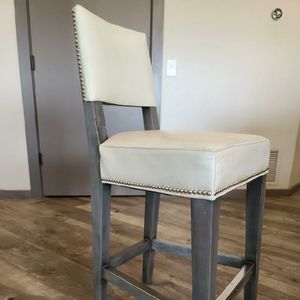 Leather studded barstools (four)